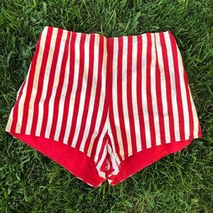 Vintage Brentwood red and white striped shorts